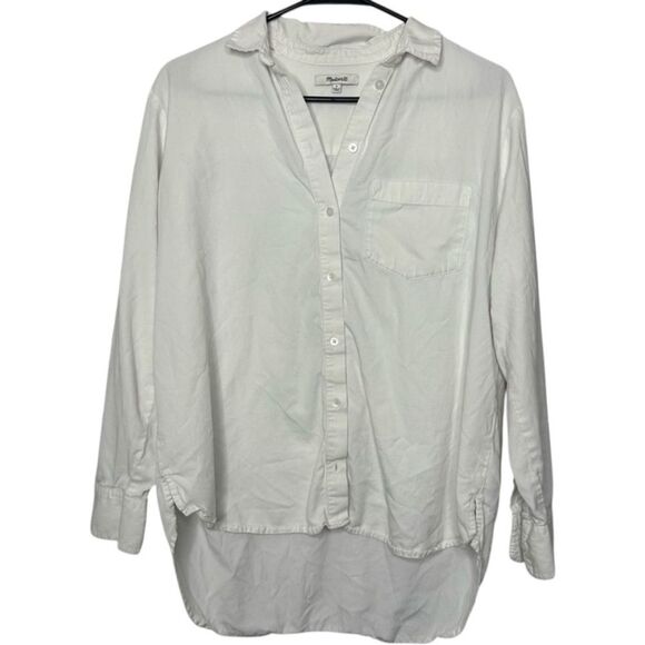 |EUC| MADEWELL Drapey Oversized Boyshirt in Pure White - Picture 2 of 7